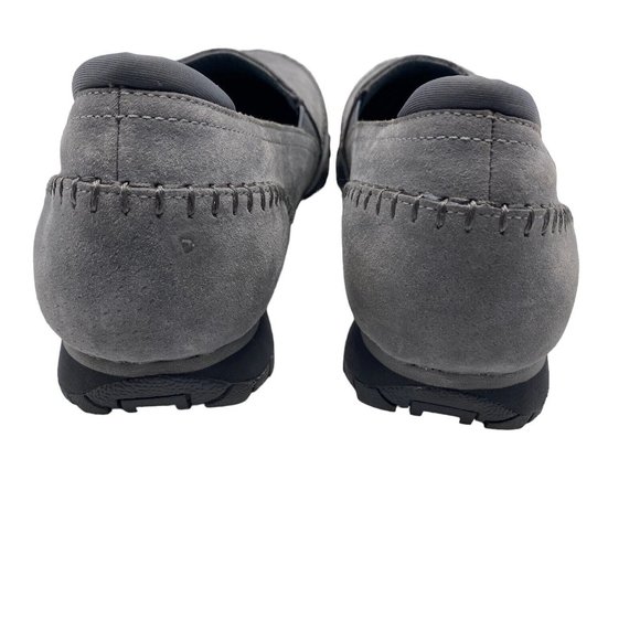 Skechers Gray Suede Loafers 9 Relaxed Fit Memory Foam Shoes Biker Alumni 49415 - Picture 5 of 8